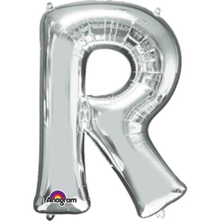 ANAGRAM 32 in. Letter R Silver Supershape Foil Balloon 78424